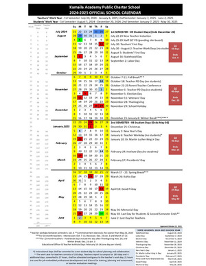 Updated Official School Schedule